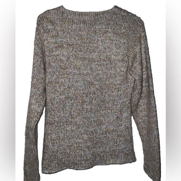 Vintage Alps Women’s Pullover v neck Sweater oatmeal tan Made In USA small - Picture 2 of 5